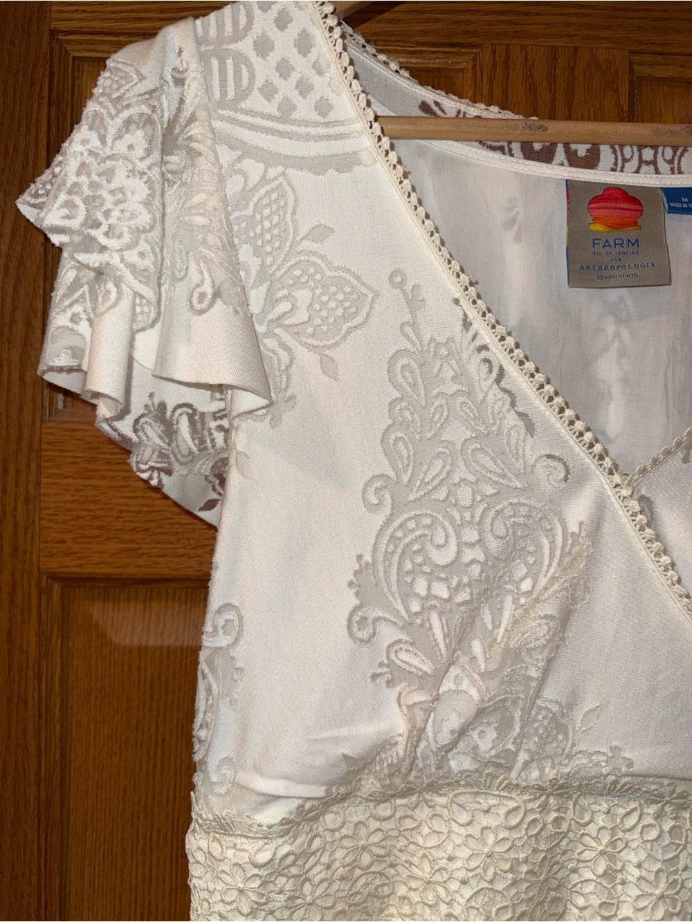 FARM Rio Cream Embroidered V‑Neck Maxi Dress - Picture 6 of 8